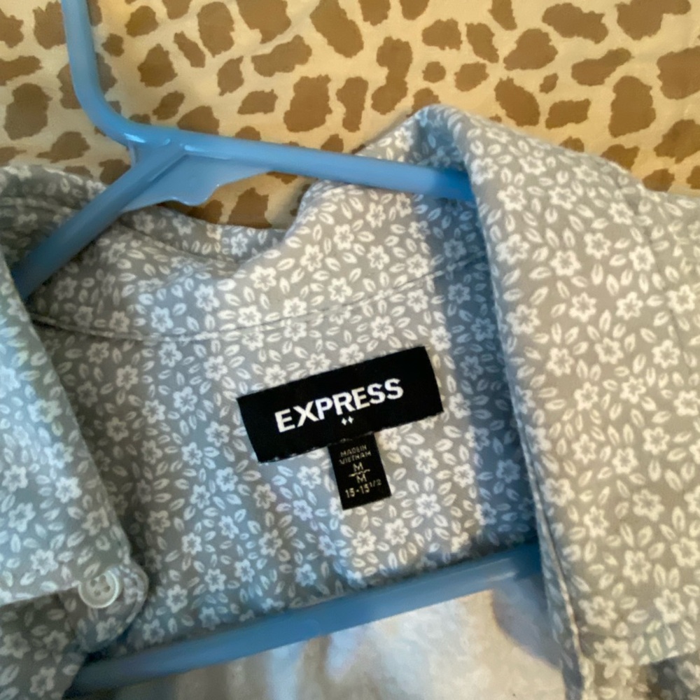 express casual shirt for men grey with white floral prints